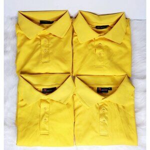LOT 4 Uniform Adult Polo Shirt Unisex Short Sleeve Classic Fit  S/M, M, L Yellow
